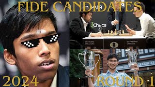 Hikaru BULLIES Fabiano FIDE CANDIDATES 2024 Full ROUND 1 RECAP [upl. by Oznecniv]