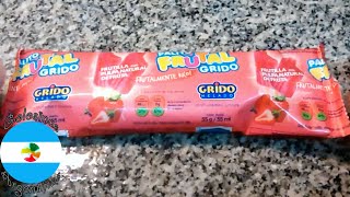 Grido Frutilla Helado Palito de Agua Frutal  Strawberry Ice Lolly [upl. by Laamak]