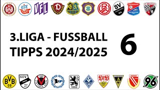 FussballTipps 3Liga  6Spieltag  Saison 20242025 [upl. by Aved]