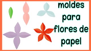 como hacer moldes para flores de papel paso a paso how to make flowers paperpatterns for flowers [upl. by Portia491]