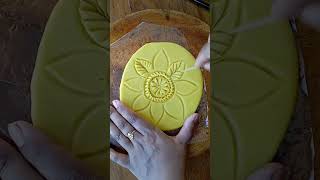 Flower Nokshi pitha  Easy nokshi pitha recipe  Nokshi pitha design  নকশি পিঠা nokshipitha [upl. by Ayoj798]