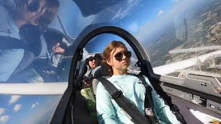 Glider flight lesson from inside the cockpit of a Grob G103C glider Student pilot learns to fly [upl. by Atnahsal]