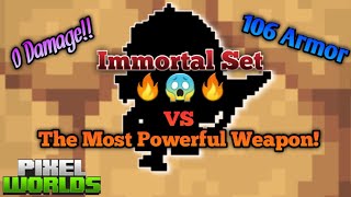 The Highest Total Armor Set Review and Test Damage  Pixel Worlds [upl. by Nosretep538]