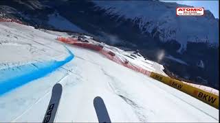 St Moritz womens downhill 17 dec 2nd day  Camera racer Tina Weirather [upl. by Atthia806]