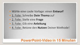 Video Marketing mit PowerPoint 2010 Präsentation erstellen 312 Modell Video in deutsch [upl. by Ewell]