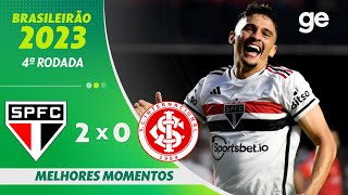 SÃO PAULO 2 X 0 INTERNACIONAL  MELHORES MOMENTOS  4ª RODADA BRASILEIRÃO 2023  geglobo [upl. by Lutero]