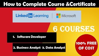 MICROSOFT amp LINKEDIN  6 Free online Certification Courses  Complete Proces to Get CERTIFICATE [upl. by Romano422]