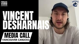 Vincent Desharnais Discusses Signing With Vancouver Canucks Oilers vs Canucks Series amp Leaving Oil [upl. by Haelem189]