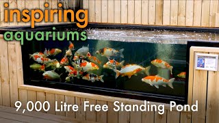 Inspiring Aquariums  9000 Litre Free Standing Pond [upl. by Enitsenre]