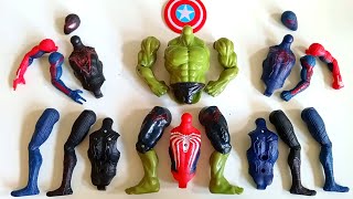 AVENGERS TOYS ASSEMBLE HULK SMASH BLACK SPIDERMAN BLUE SPIDERMAN SPIDERMAN AVENGERS [upl. by Domeniga]