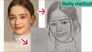 How to Draw Dasha Taran Step by Step  Reilly Method Portrait Tutorial [upl. by Annay]