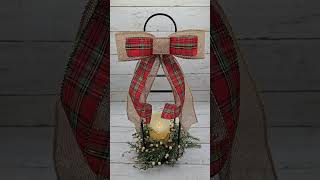 Burlap and Tartan Plaid Ribbon Bow for Christmas Decorating christmas christmasbow handmade [upl. by Shatzer]