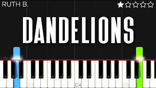 Ruth B  Dandelions  EASY Piano Tutorial [upl. by Neona]