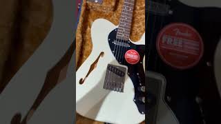 ￼Squier Affinity Series Telecaster Thinline Electric Guitar Laurel FB Olympic White [upl. by Cappello]