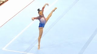 Suni Lee NEW Upgraded 13700 Floor Chuso 🔥  Olympic Trials 2024 Day 1 [upl. by Bultman]