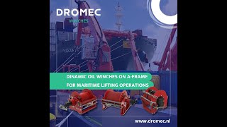 DROMEC Winches  Dinamic Oil Winches on Aframe for Maritime Lifting Operations – DT Hydraulics [upl. by Senalda288]