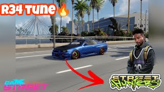 CarX street  R34 34R budget tune for street hunters club complete setup [upl. by Tjon]