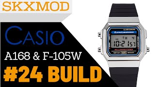 24 Casio A168 amp F105W Completed Build  Parts by SKXMOD [upl. by Dnaloy]