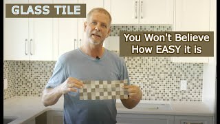 DIY Glass tile backsplash for beginners [upl. by Nitsew]