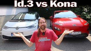 VW Id3 vs Hyundai Kona Facelift  Comparison and Acceleration [upl. by Neal]