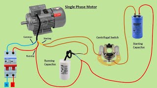 Single Phase Motor Connection with Two Capacitors  Double capacitor motor connection [upl. by Reichert]