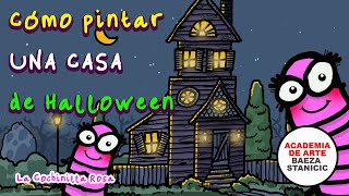 Cómo dibujar una casa de Halloweencon la Academia de Arte Baeza Stanicic [upl. by Nnauol]