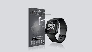 LK Tempered Glass Screen Protector Installation for Fitbit Versa Watch [upl. by Ahsiadal319]