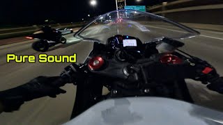 R6 amp ZX6R Pure Adrenaline Night Ride  Uncut Pure Sound [upl. by Hadik598]