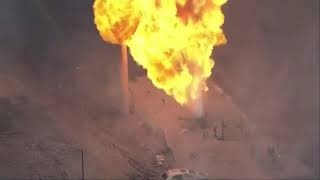 BREAKING NEWS Pipeline explosion forcing evacuations in Houston Texas suburb  LIVE aerial video [upl. by Hunt82]