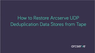 How to Restore Deduplication Data Stores from Tape [upl. by Martica131]