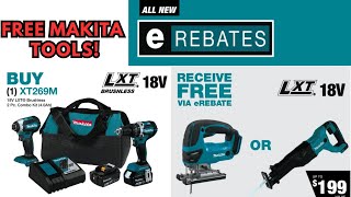 New Makita Tool eRebates How to get FREE Makita Tools [upl. by Rramaj]