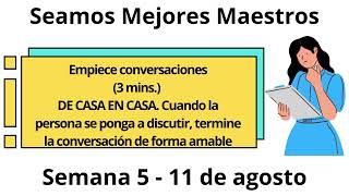 Seamos Mejores Maestros  Empiece conversaciones 3 mins DE CASA EN CASA Semana 5  11 de agosto [upl. by Devine]