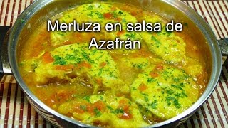 Merluza en Salsa de Azafrán  Receta casera deliciosa y fácil de hacer [upl. by Kellia]