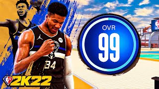 99 OVR GIANNIS ANTETOKOUNMPO BUILD is UNSTOPPABLE on NBA 2K22 [upl. by Conover38]