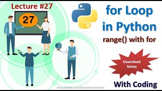 27 For Loop in Python  Looping Statements in PythonPart1 [upl. by Georgeanna465]