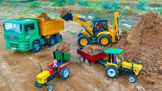 JCB 5cx fully loading sand HMT tractor  Sonalika rx60 tractorMrDevCreators [upl. by Gerick]