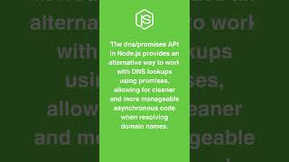 dnspromises API in Nodejs [upl. by Anihta]