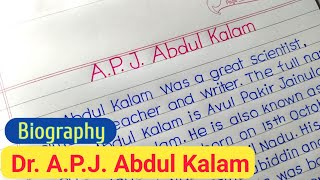 Biography of apj abdul kalam  Essay on apj abdul kalam in english [upl. by Irovi]