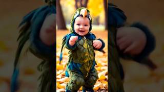 Cute baby in Parrot costume dancing baby kids babydance shorts [upl. by Thay]