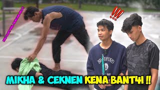 MIKHA amp CEKNEN KENA BANT4I DENGAN COACH BADMINTON [upl. by Nikkie]