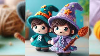 Amigurumis de Bruxinhas em crochê inspiração Halloween [upl. by Ydollem]