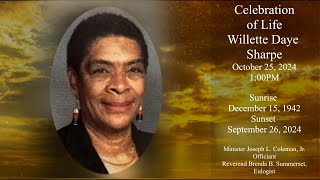 A Celebration of Life Willette Daye Sharpe  October 25 2024 [upl. by Wash]