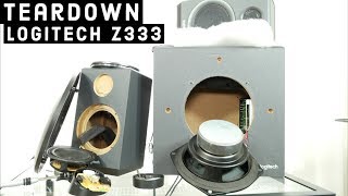 Look inside Logitech Z333 multimedia Speakers  Fake tweeters [upl. by Mackey]