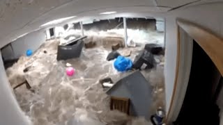 Wild Video Shows Wall Collapse Trap NJ Family in Idas Floodwater [upl. by Nysilla402]