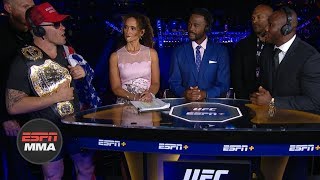 Colby Covington Kamaru Usman get heated during UFC Fight Night Post Show  ESPN MMA [upl. by Dante]