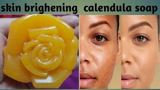 Homemade Skin brightening Calendula SoapCalendula Soap for Acnedarkspotspimples amp pigmentation [upl. by Heyde]