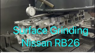 ResurfaceSkimmingthe CYLINDER HEAD of Nissan RB26 Engine fast and easy technique [upl. by Tnarb]