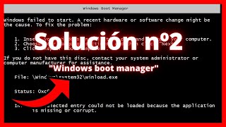 ✅ solucion 2 windows boot manager [upl. by Naawaj]