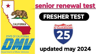 DMV written test 2024senior citizens renewal fresher DMV written test2024dmv usadriver [upl. by Shippee]