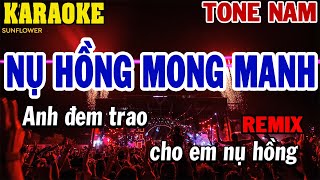 Karaoke Nụ Hồng Mong Manh Remix Tone Nam  84 [upl. by Adria]